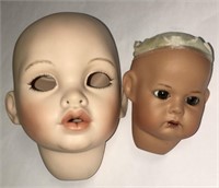 2 B. Sloan Bisque Doll Heads