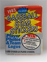1985 Fleer Baseball Star Stickers Pack