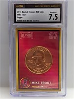 2018 Baseball Treasure Coins Trout Copper CSG 7.5