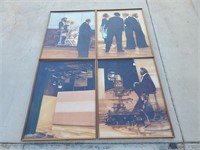 4 Large Glass Front Framed Artworks