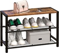 $50 Shoe Rack, 3Tier Rustic Brown