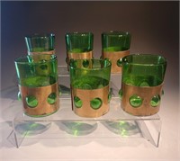 set of 6 green tumblers