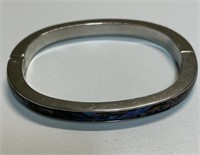 ABALONE SILVERTONE BANGLE