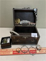 JEWEL CHEST WITH COSTUME JEWELRY