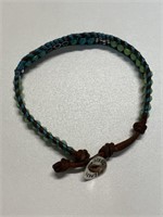 RETIRED SILPADA STERLING TURQUOISE LEATHER BRACELT