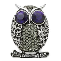 High Polished Round 4.00ct Amethyst Owl Ring