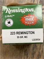 50 Round box of .223 Remington 55 grain FMJ cartri