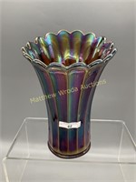 Millersburg radium purple 9.75" Flute vase with