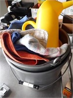 Stack of Pails, Shop Rags, Storage Containers,