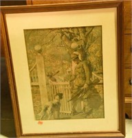 Lot #749 - WW1 era lithograph of US soldier &