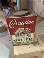 Vintage Malted Milk can