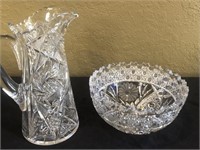 Glass Crystal Bowl & Pitcher