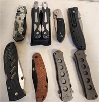 P - LOT OF 8 FOLDING KNIVES (Q56)