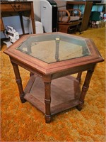 Glass top octagon coffee table