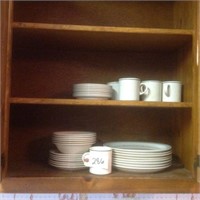 contents of cabinet assorted dishes