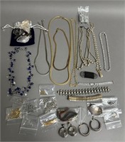 Collection of Necklaces, Chains, Earrings, Watch