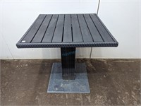 PATIO DINING TABLE W/STONE BASE, 27" X 27" X 29"