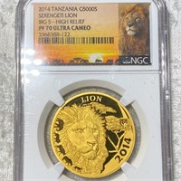 2014 Tanzania Gold 5000 Shillings NGC - PF70ULTCAM