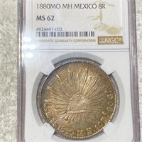 1880 Mexican Silver 8 Reales NGC - MS62