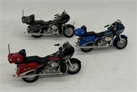 (3) Vintage Harley Davidson Motorcycle Models - Ma