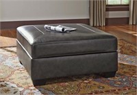 Ashley 784 Gunmetal LEATHER 40 x 40 Ottoman