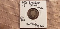 1896S Barber DIme G-VG Mintage 575,056