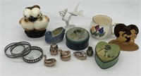 Sterling Silver Coasters, Art Pottery Planter etc