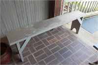VINTAGE PAINTED WOOD BENCH - APPROX. 5' LONG