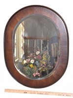BEVELED GLASS OVAL MIRROR