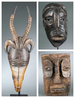 3 West African style masks. 20th century.