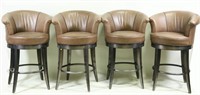 LOT OF FOUR SWAIN LEATHER BARSTOOLS