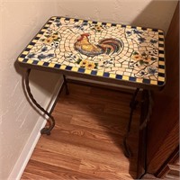 Metal & Tiled Side Table