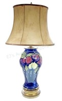 Moorcroft Pottery Vase Table Lamp W/ Shade