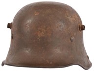WWI Imperial German Helmet with Bullet Hole