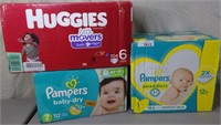 Pampers Swadlers, Baby Dry & Huggies Movers