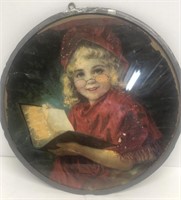 Flu cover with girl holding book
