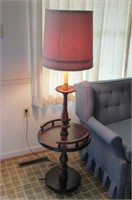 Pine Floor Lamp on Table Base