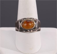 STERLING SILVER Ring Butterscotch Amber