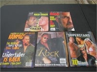Lot of five Vintage WWE Wrestling Books and Poster