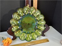 Indiana Carnival Iridescent Hobnail Egg Plate