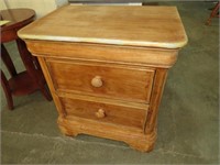 RUSTIC SOLID WOOD 2 DRAWER NIGHT STAND