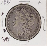 1881 Morgan Silver Dollar F