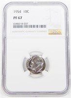 1954 PROOF ROOSEVELT DIME - NGC PF67