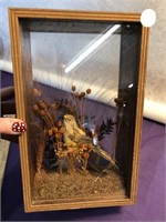 Vintage Hand Crafted Little Bird / Glass Box Decor