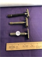 Lot of 3 Vintage Razors