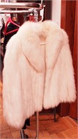 Cream-colored fox fur jacket, size small