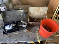 MISC LOT DRILL/DRILL BITS/TOOL BOXES