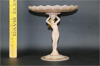 Cambridge Crown Tuscan Custard Glass Nude Compote
