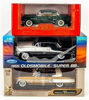 Lot of 3 Classic 1950s GM 1:18 Die Cast Cars