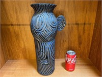 Tall Blue Signed Studio Pottery Vase